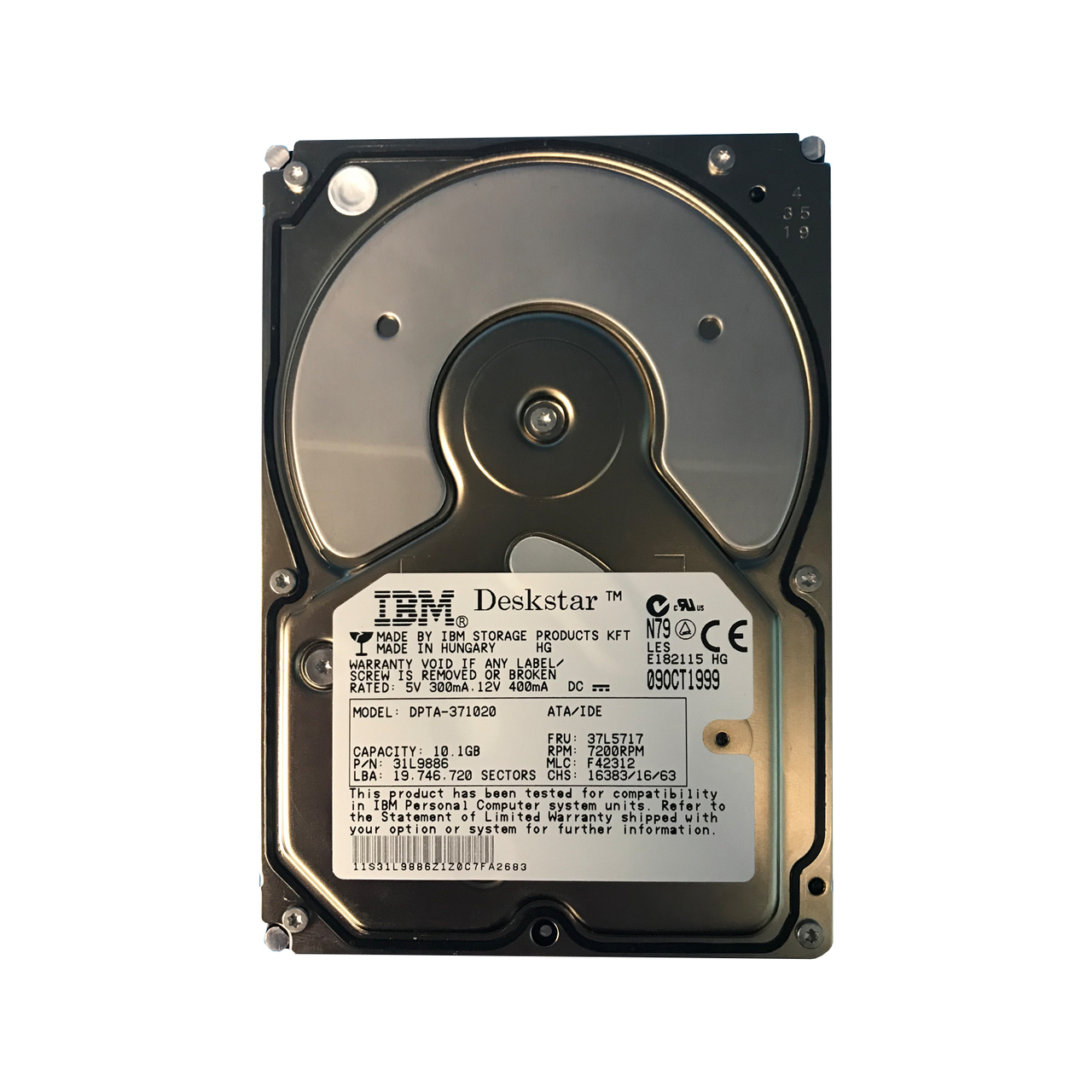 31L9886 | IBM 10.1GB 7200RPM IDE 3.5-inch Hard Drive