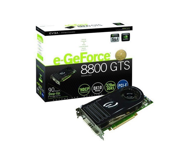 320-P2-N811-DX | EVGA GeForce 8800 GTS 320MB GDDR3 320-Bit PCI Express x16 HDCP Ready/ SLI Support Video Graphics Card