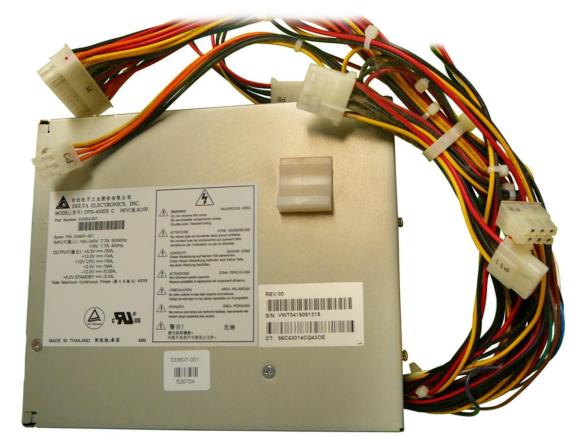 333053-001 | HP 450-Watts Power Supply for XW8000 Workstation