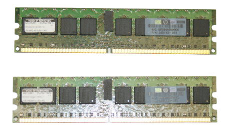 343056-B21 | HP 2GB (2X1GB) 400MHz PC2-3200 CL3 ECC DDR2 SDRAM DIMM Memory Kit for ProLiant Server DL580 G4 ML570 G3/G4