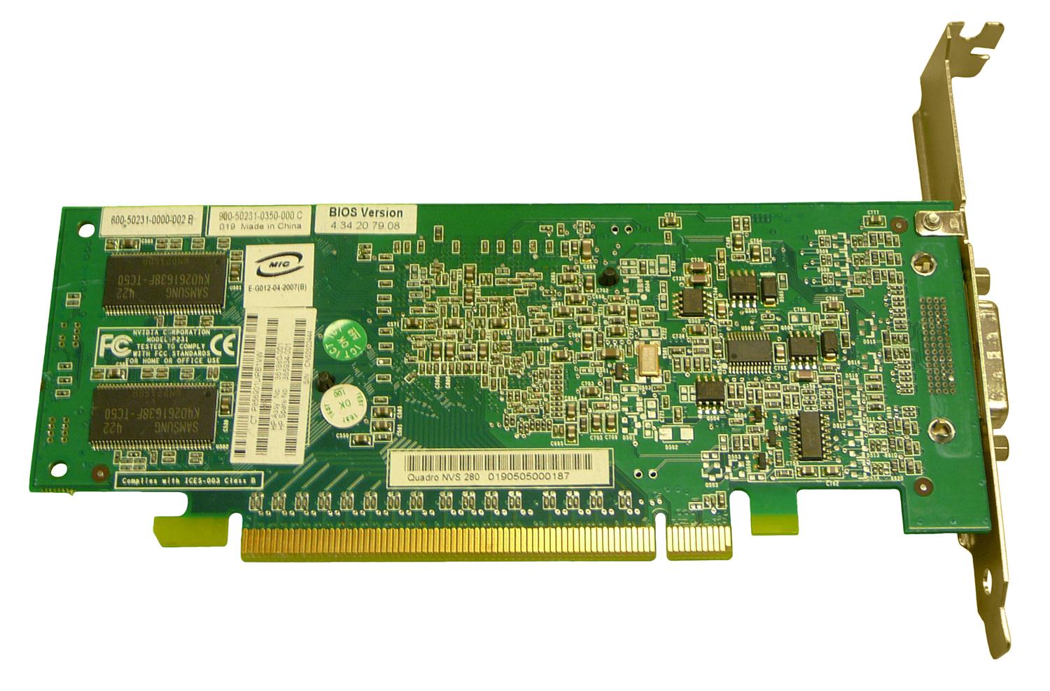 365934-001 | HP Quadro4 NVS-280 PCI-Express x16 64MB Dual VGA Video Graphics Card