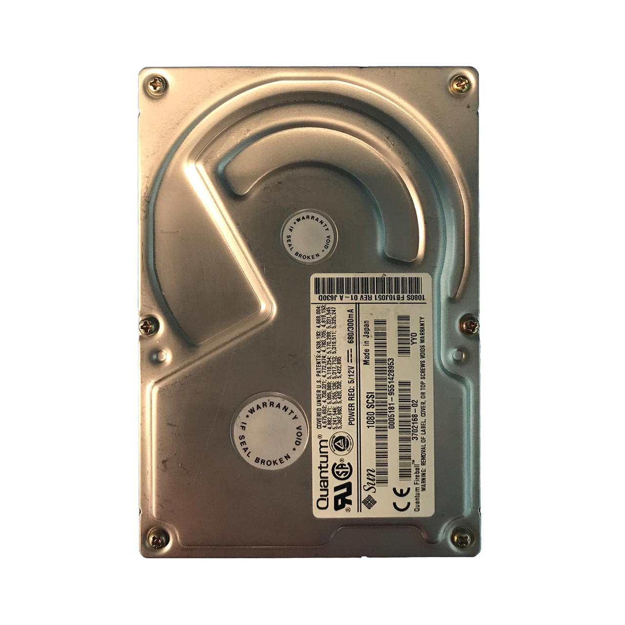 370-2168 | Sun 1.05GB 5400RPM SCSI 80-Pin 3.5-inch Hard Drive