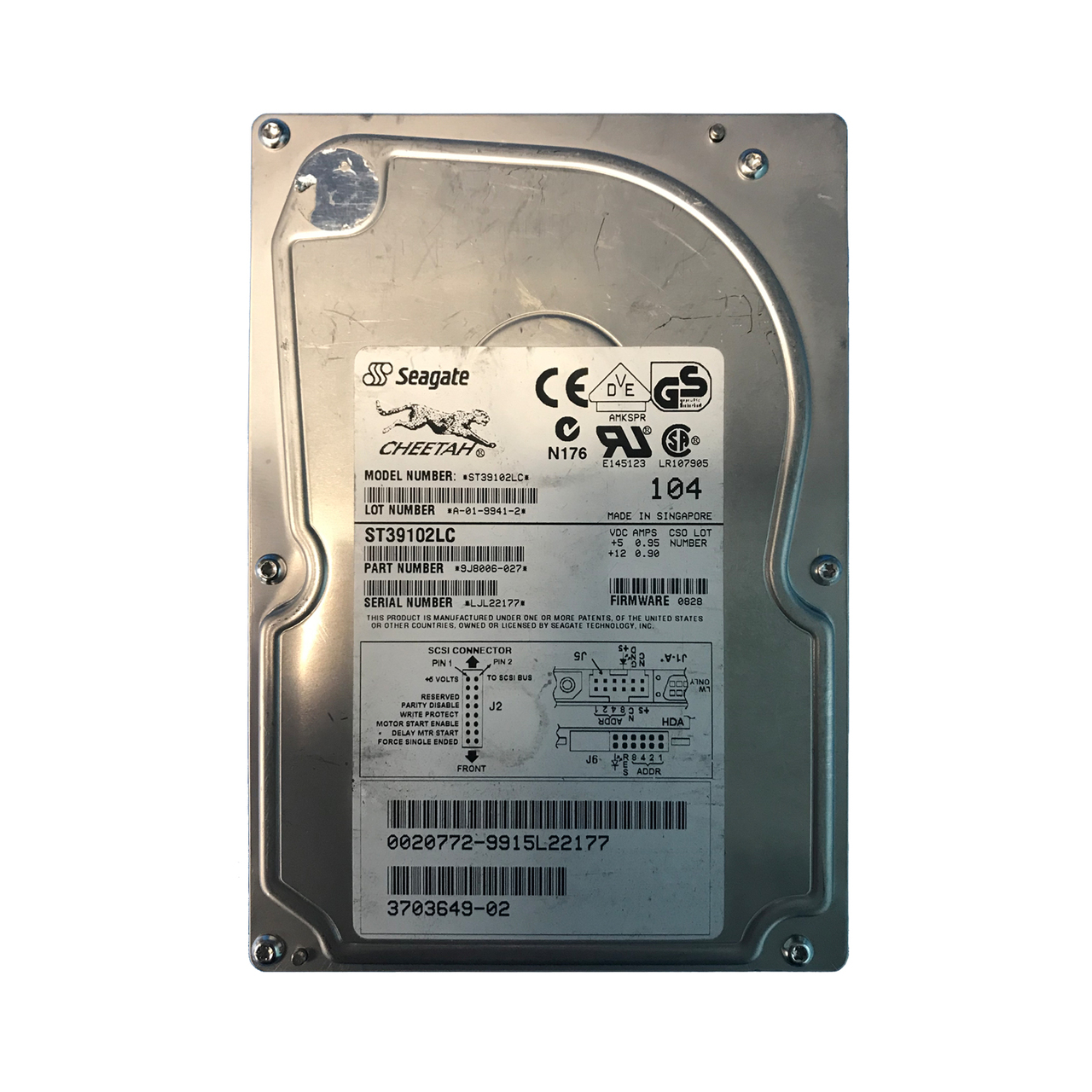 370-3649 | Sun 9.1GB 10000RPM SCSI 3.5-inch 80-Pin Hard Drive