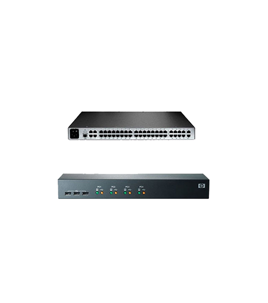 371302-B21 | HP 4-Port USB KVM 1x4 SPDB-15 Keyboard/Mouse/Video 1U Rack-Mountable