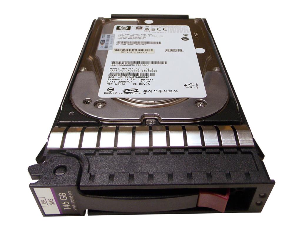 376595R-001 | HP 146GB 15000RPM SAS 3GB/s Hot-Pluggable Single Port 3.5-inch Hard Drive