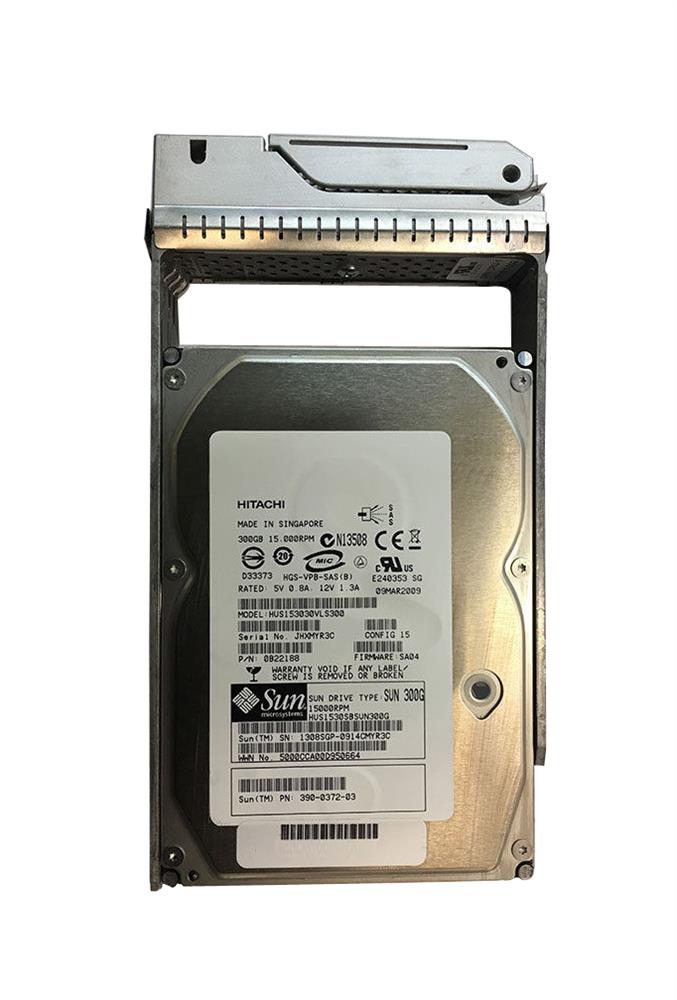 390-0372-03 | Sun 300GB 15000RPM SAS 3 Gbps 3.5 16MB Cache Hot Swap Hard Drive