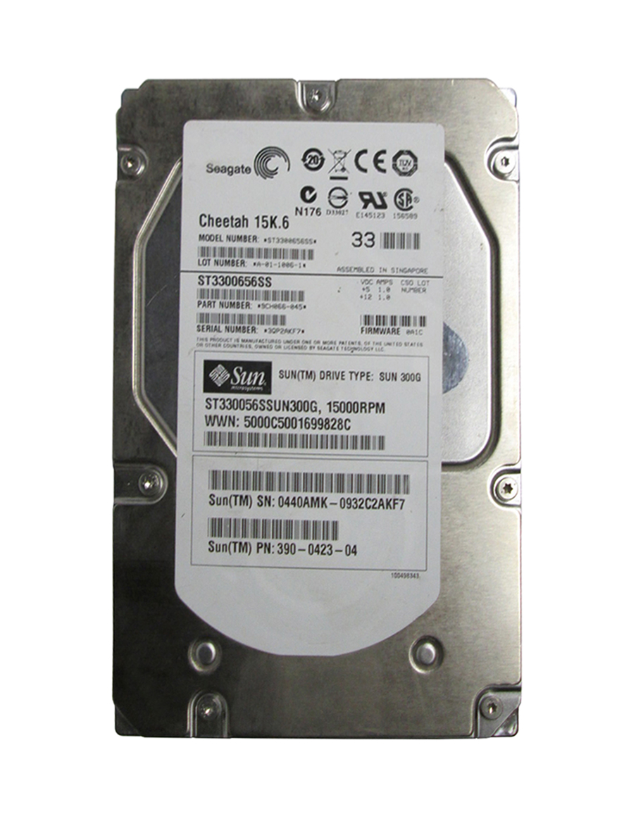 390-0423 | Sun 300GB 15000RPM SAS 3 Gbps 3.5 16MB Cache Hot Swap Hard Drive