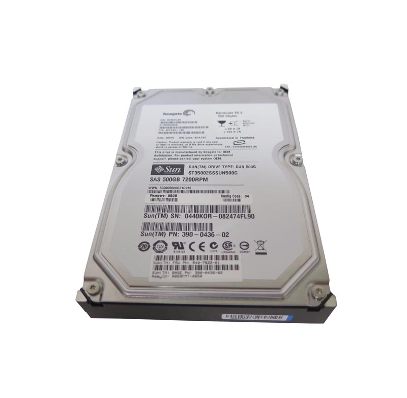 390-0436 | Sun 500GB 7200RPM SAS 3GB/s 3.5-inch Hard Drive
