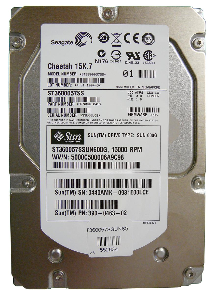 390-0463 | Sun 600GB 15000RPM SAS Gbps 3.5 16MB Cache Hot Swap Hard Drive