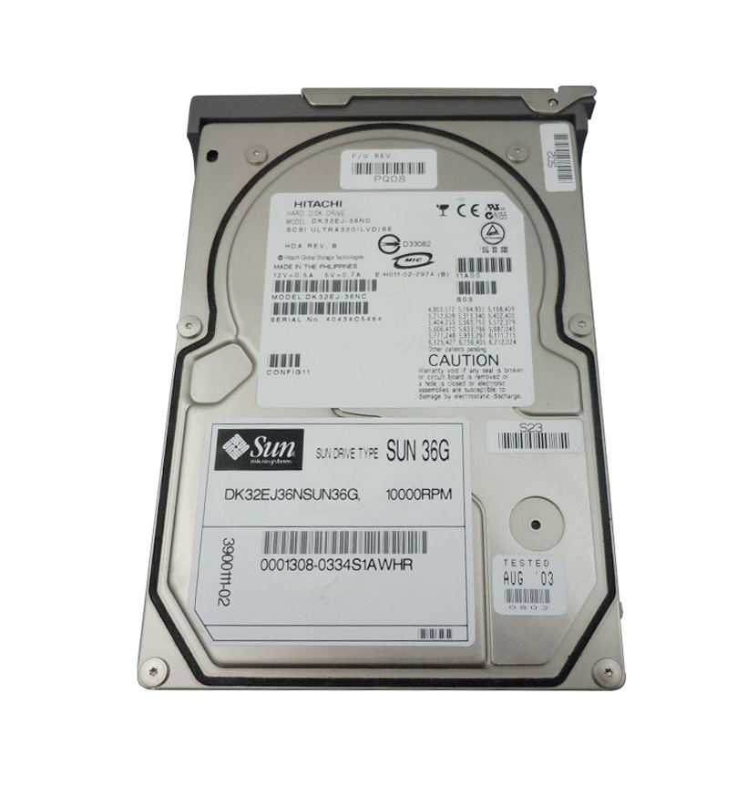 3900111 | Sun 36.4GB 10000RPM Ultra-320 SCSI LVD Hot-Pluggable 80-Pin 3.5-inch Hard Drive