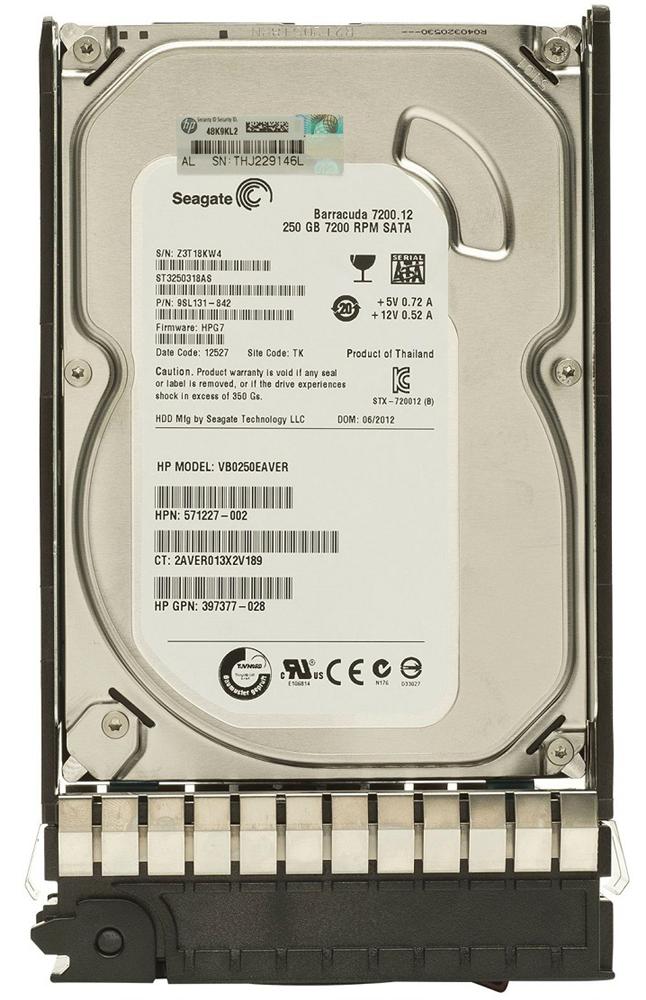 397377-028 | HP 250GB 7200RPM 3.5-inch LFF Non Hot-swappable SATA 3Gb/s Hard Drive