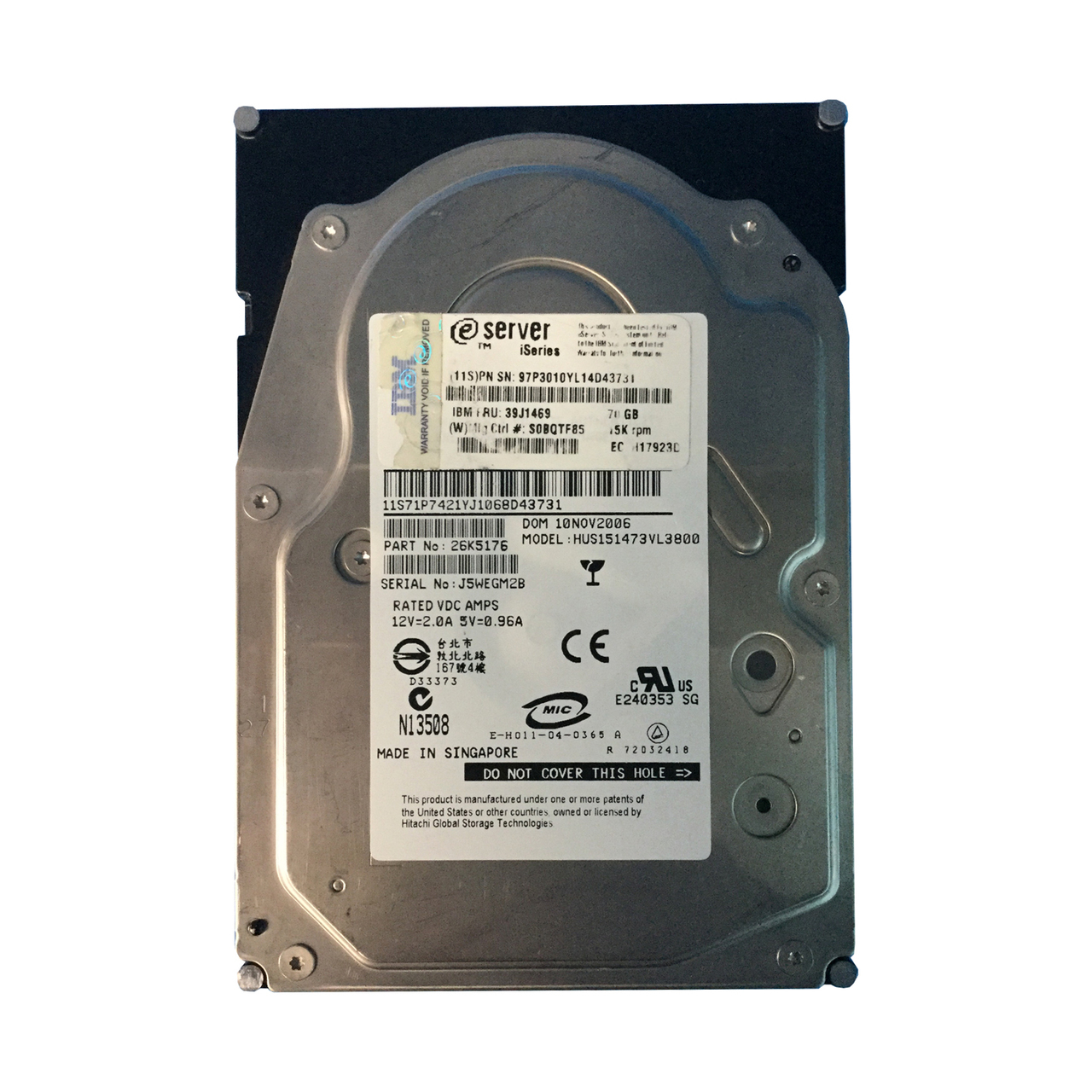 39J1469 | IBM 70GB 15000RPM SCSI 80-Pin 3.5-inch Hard Drive