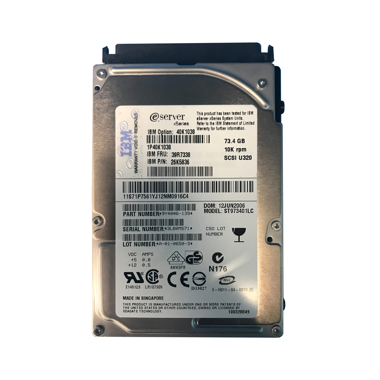 39R7338 | IBM 73GB 10000RPM SCSI 80-Pin 2.5-inch Hard Drive