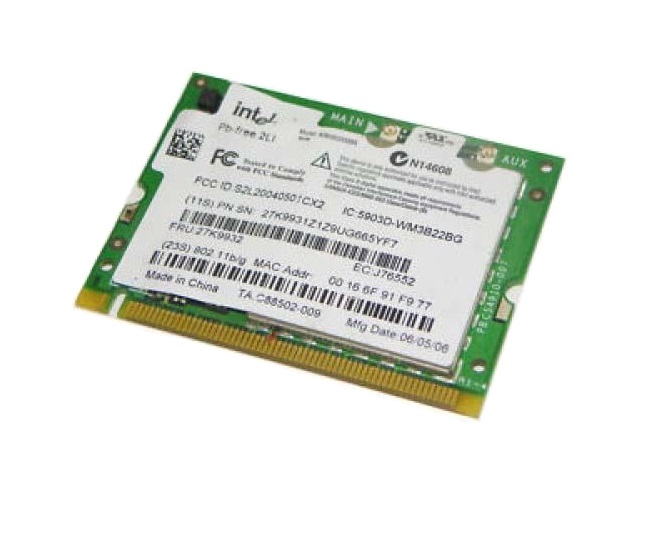 39T0077 | Intel Pro/Wireless 54Mb/s 802.11b/g Mini PCI-E Wireless Modem Card for ThinkPad X41