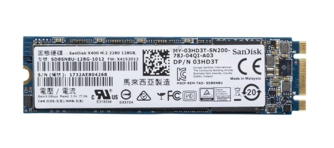 3HD3T | Dell X400 128GB SATA 6Gb/s M.2 2280 Solid State Drive