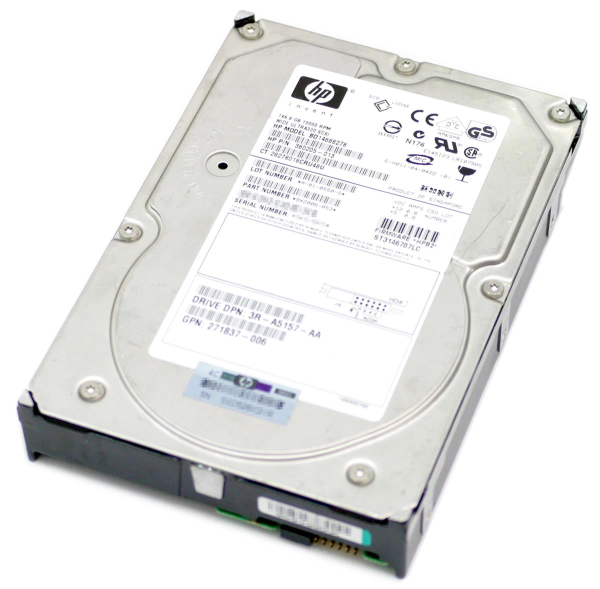 3R-A5157-AA | HP 146GB 10000RPM Ultra-320 SCSI Hot-Pluggable LVD 80-Pin 3.5-inch Hard Drive