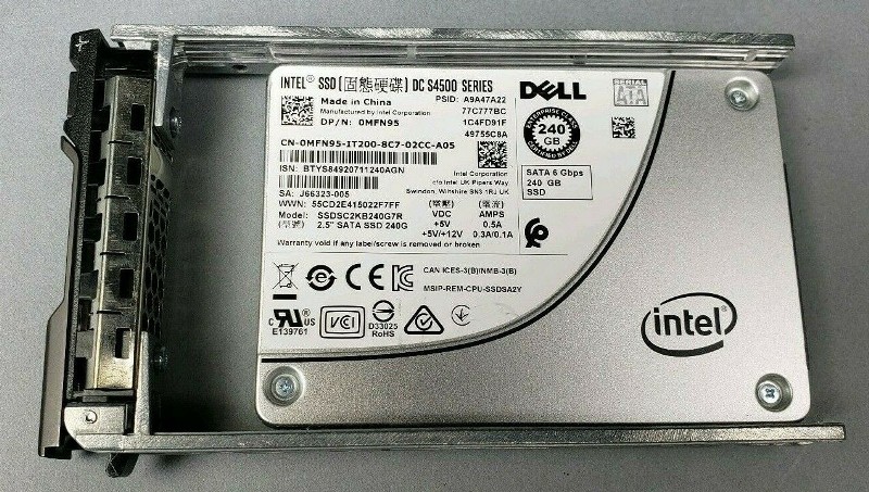 400-ASWK | Dell Mixed-use 240GB TLC SATA 6Gb/s 512E 2.5-inch Hot-pluggable Solid State Drive for 14G PowerEdge Server