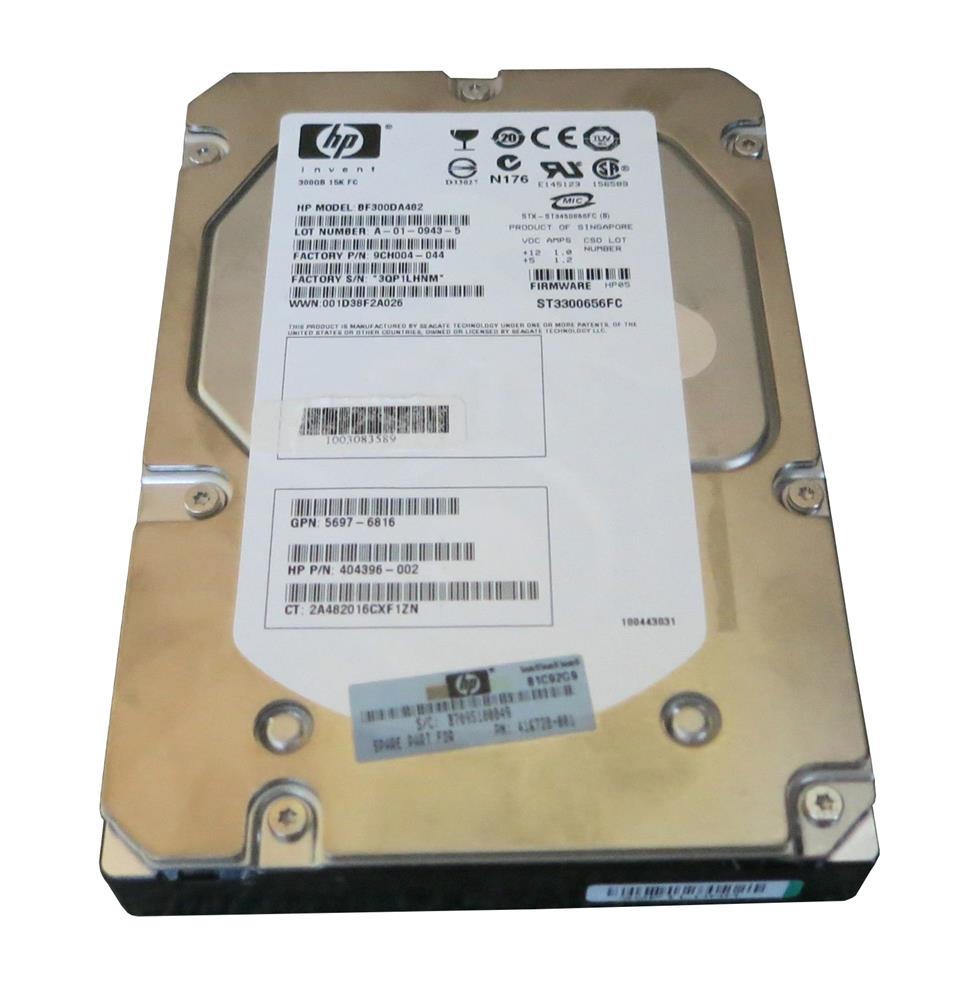 404396R-002 | HP 300GB 15000RPM Fibre Channel 4GB/s Hot-Pluggable Dual Port 3.5-inch Hard Drive