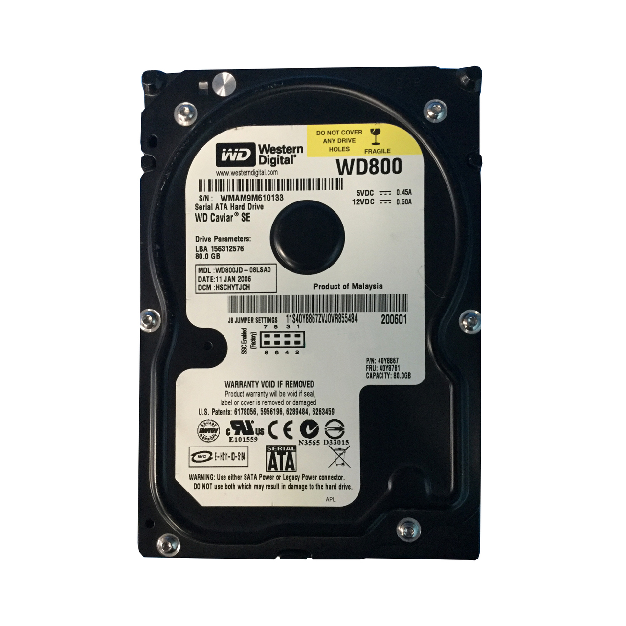 40Y8867 | IBM 80GB 7200RPM SATA 3.5-inch Hard Drive