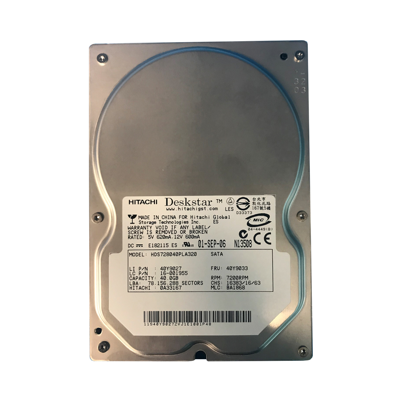 40Y9027 | IBM 40GB 7200RPM SATA 3.5-inch Hard Drive