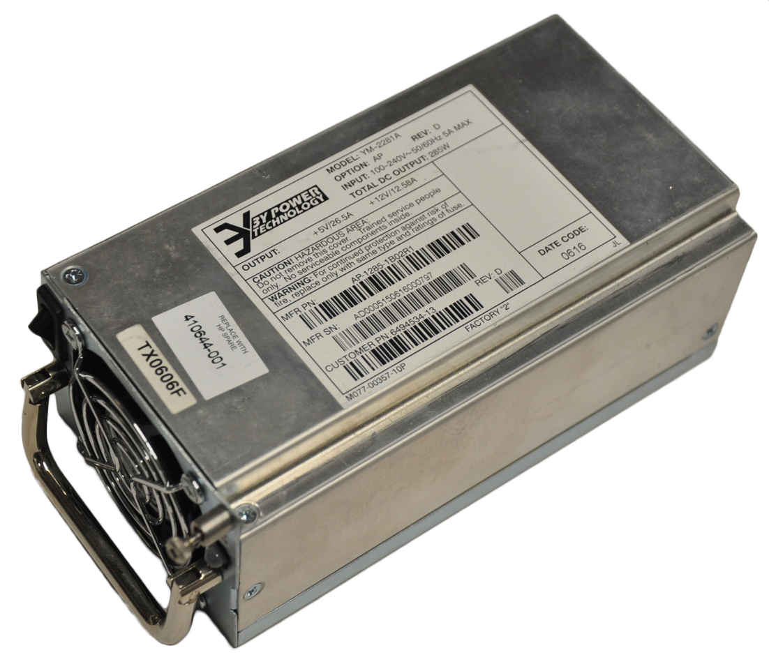 410644-001 | HP StorageWorks ESL E-Series 285-Watts Hot-Pluggable Power Supply Module 450V Capacitor Rating