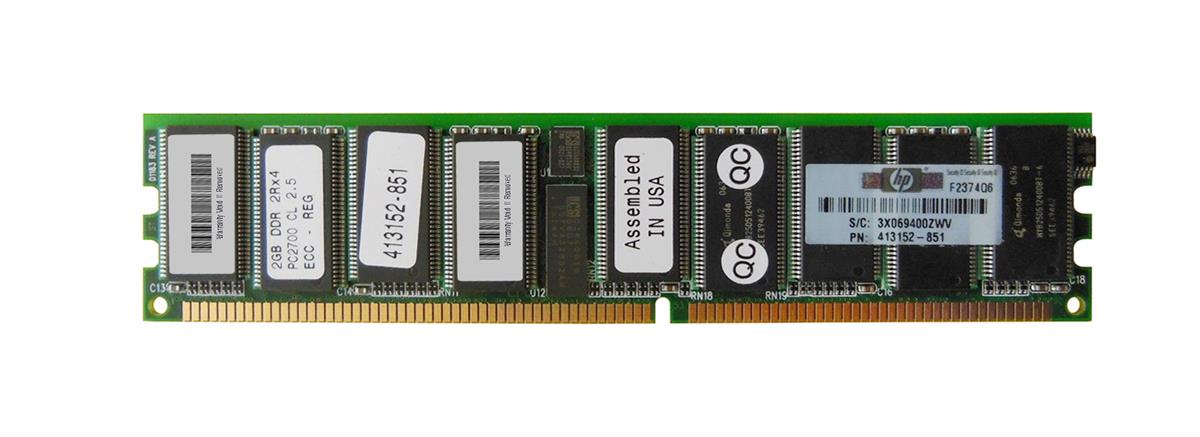 413152-851 | HP 2GB DDR Registered ECC PC-2700 333Mhz 2Rx4 Memory
