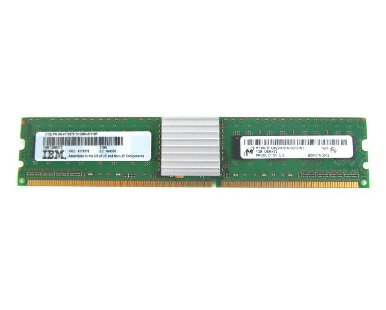 41T8578 | IBM 1GB DDR2-667MHz PC2-5300 ECC Registered CL5 240-Pin DIMM Single Rank Memory Module 41T8578 | IBM 1GB DDR2-667MHz PC2-5300 ECC Registered CL5 240-Pin DIMM Single Rank Memory Module