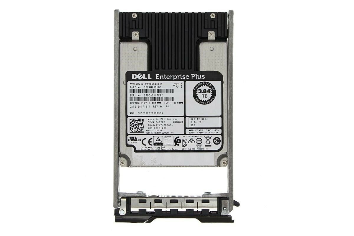 41XNY | Dell 3.84TB 2.5-inch SAS 12Gb/s Read-intensive MLC 512N Hot-pluggable Enterprise Plus Solid State Drive SSD for Compellent Storage System