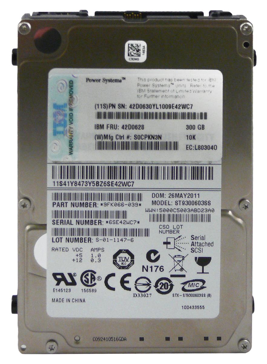 42D0630 | IBM 300GB 10000RPM SAS 6GB/s SFF 16MB Cache 2.5-inch Internal Hard Disk Drive