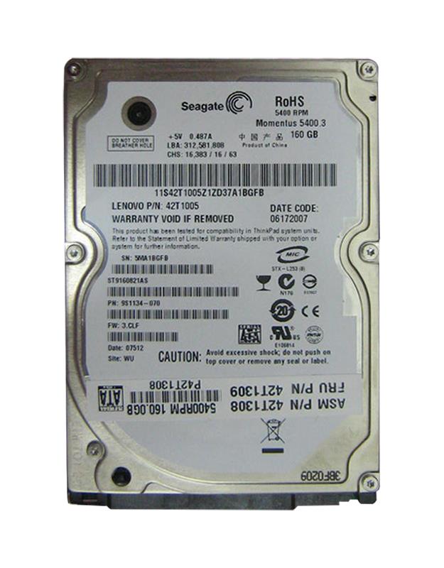 42T1309 | IBM 160GB 5400RPM SATA Gbps 2.5 8MB Cache Hard Drive