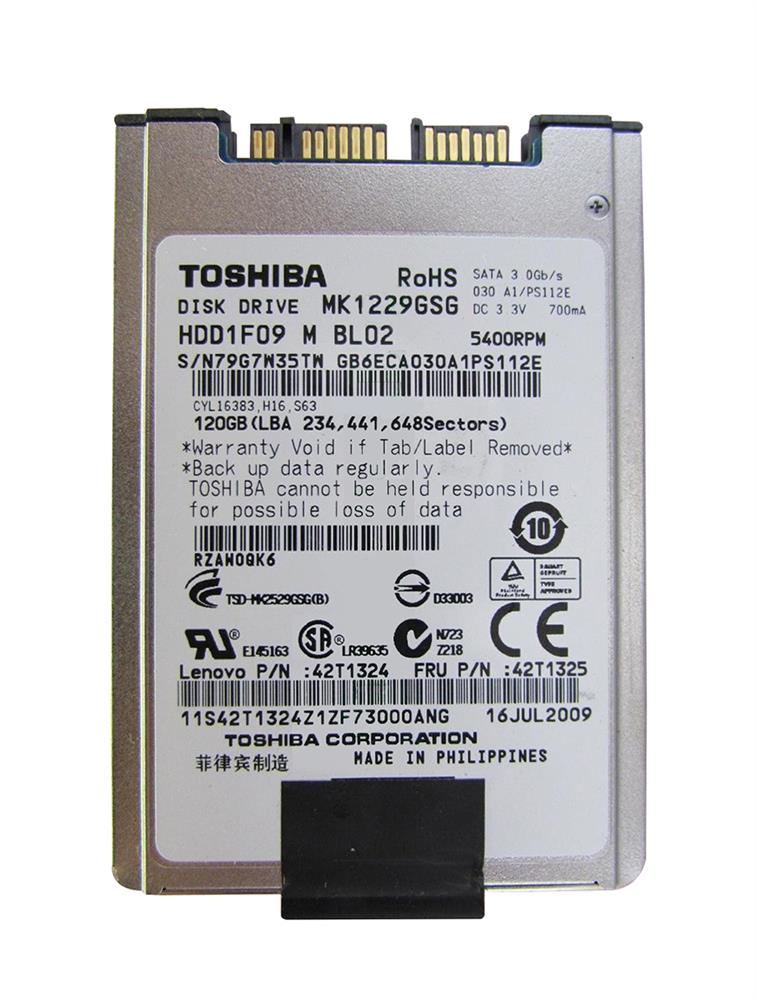 42T1325 | IBM 120GB 5400RPM SATA Gbps 1.8 8MB Cache Hard Drive