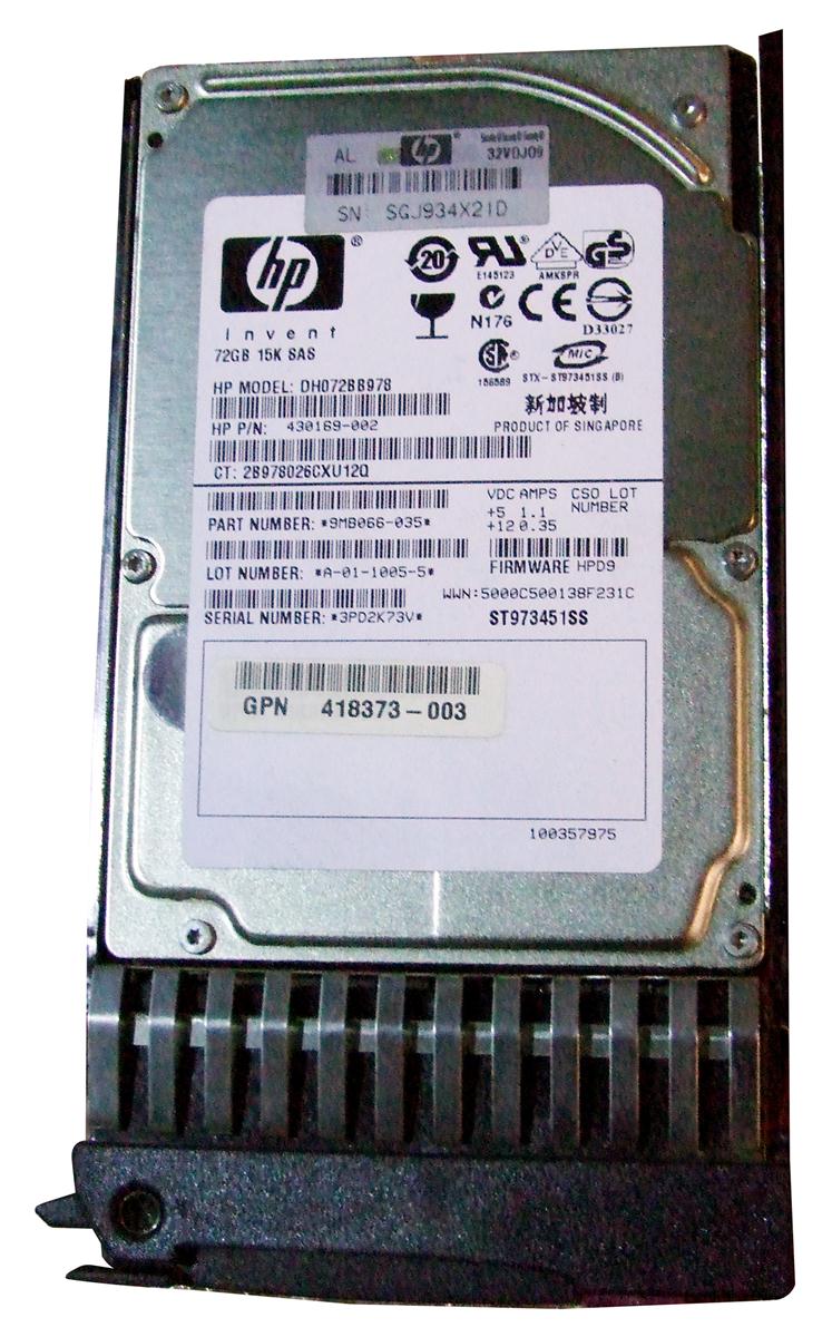 430169R-002 | HP 73GB 15000RPM SAS 3GB/s Hot-Pluggable Dual Port 2.5-inch Hard Drive