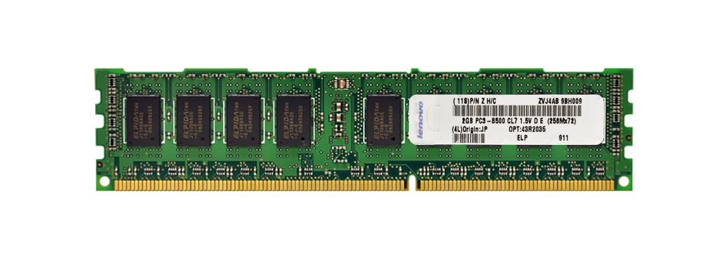 43R2035 | IBM 2GB DDR3-1066MHz PC3-8500 ECC Registered CL7 240-Pin DIMM 1.35V Low Voltage Memory Module 43R2035 | IBM 2GB DDR3-1066MHz PC3-8500 ECC Registered CL7 240-Pin DIMM 1.35V Low Voltage Memory Module
