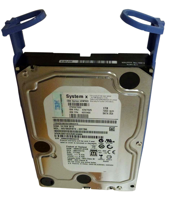 43W7622 | IBM 1TB 7200RPM SATA 3Gb/s 3.5-inch Simple-swap Hard Drive with Simple-swap Tray