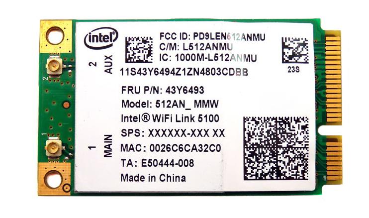 43Y6493 | IBM Lenovo 5100 Wi-Fi Link 802.11a/b/g/n Wireless LAN Card for ThinkPad T400