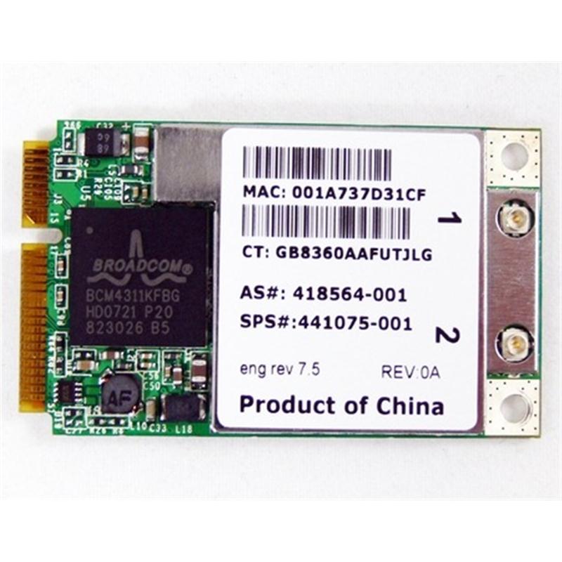 441075-001 | HP Mini PCI-Express 54G WiFi 802.11b/g High-Speed Embedded Wireless LAN (WLAN) Network Interface Card for 6715B Notebook