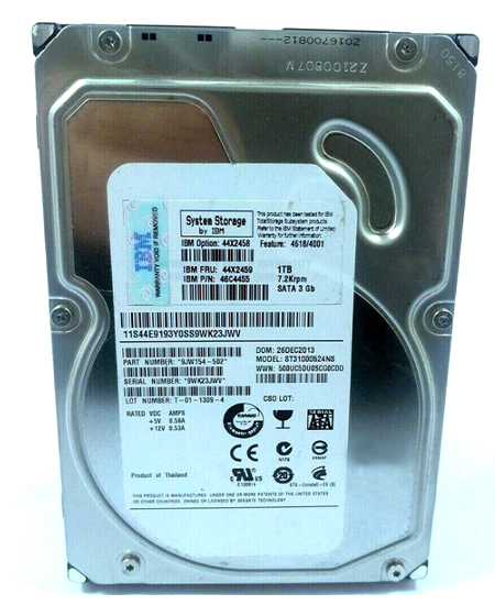 44X2459 | IBM 1TB 7200RPM SATA 3Gb/s 3.5-inch Hot-pluggable Hard Drive with Tray for System Storage DS4000 EXP810, DS4700