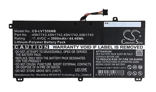 45N1741 | Lenovo 11.4V 44WH / 3900mAh Battery for ThinkPad T550 / W550