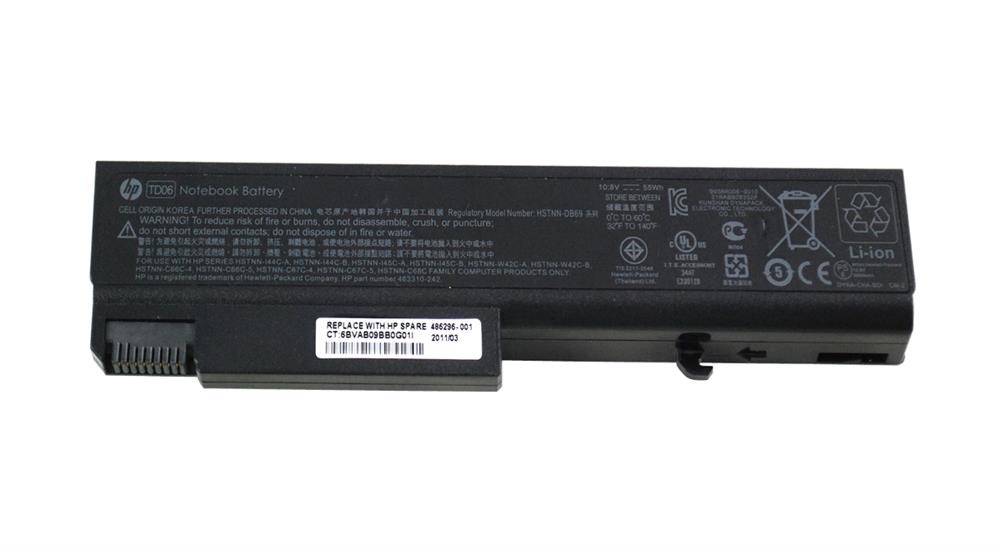 486296-001 | HP Notebook Battery 2550 mAh Lithium Ion (Li-Ion) 14.4 V DC