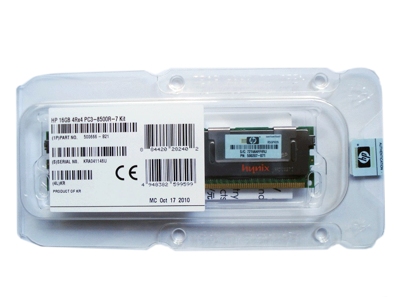 500207-071 | HP 16GB (1X16GB) 1066MHz PC3-8500 CL7 Quad Rank ECC Registered DDR3 SDRAM DIMM Memory for ProLiant Server G6/G7 Series