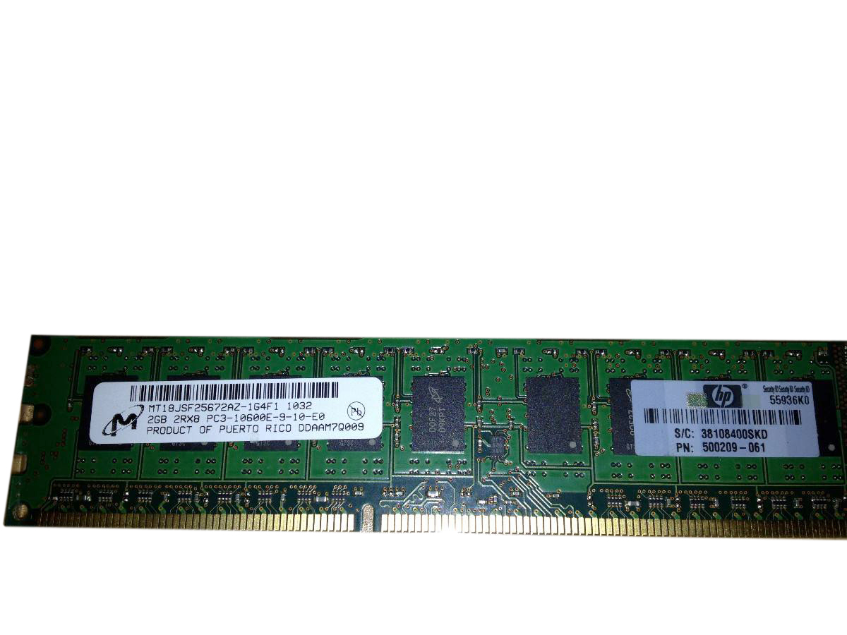 500209-061 | HP 2GB 2RX8 PC3-10600E Memory Module (1X2GB)