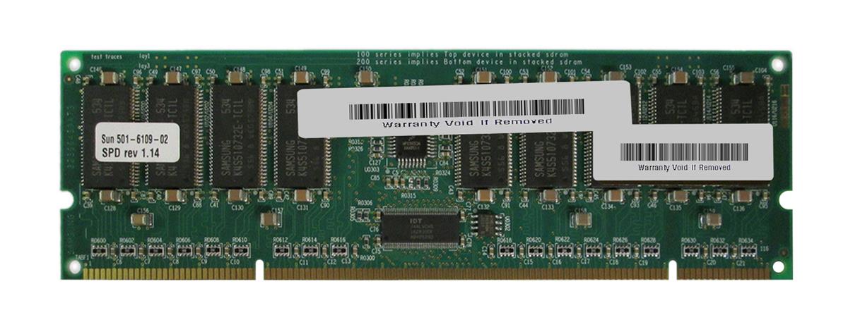 501-6109-02 | Sun 1GB 100MHz PC100 ECC Registered CL2 232-Pin DIMM 3.3V Memory Module