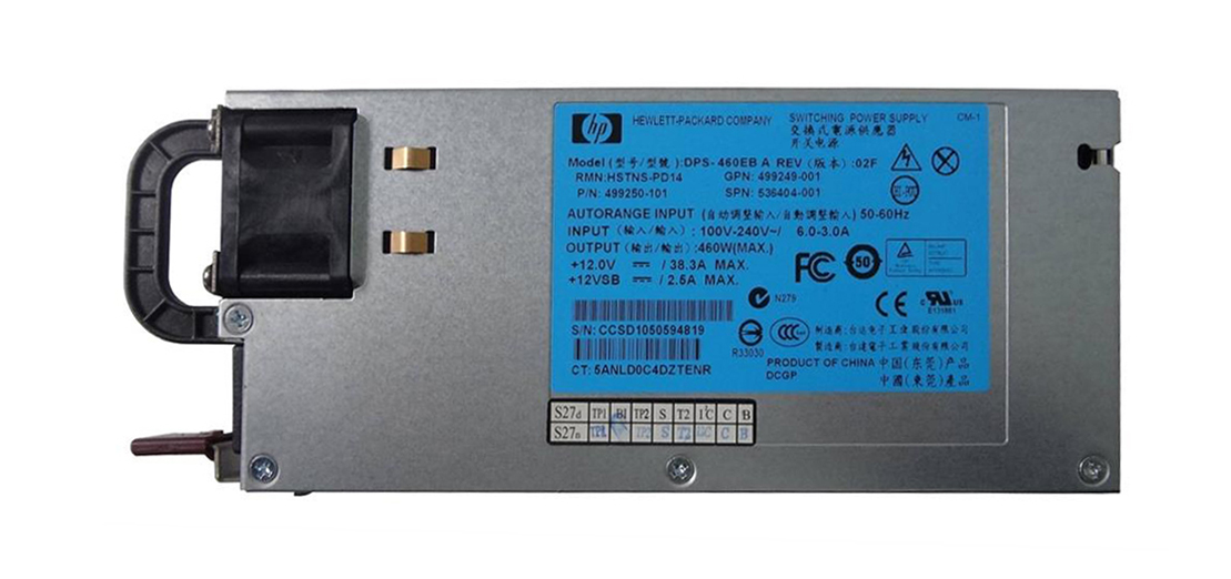503296-2PS | HP 460-Watts Common Slot Gold Hot-Pluggable Power Supply for ProLiant DL380 G5 / DL385 G2 / ML350 G5 / ML370 G5 Servers