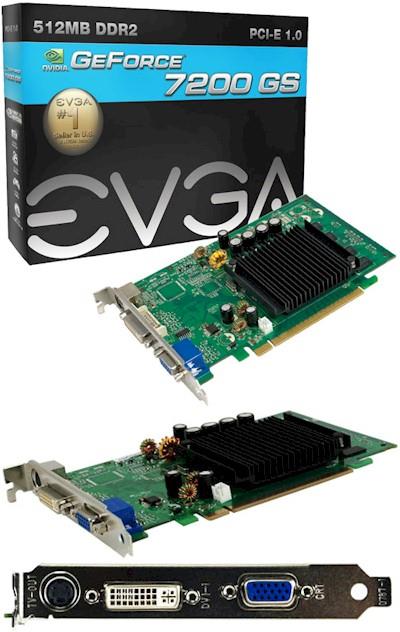 512-P2-N409-LR | EVGA GeForce 7200 GS 512MB 64-Bit DDR2 PCI Express x16 DVI-I/ VGA Video Graphics Card