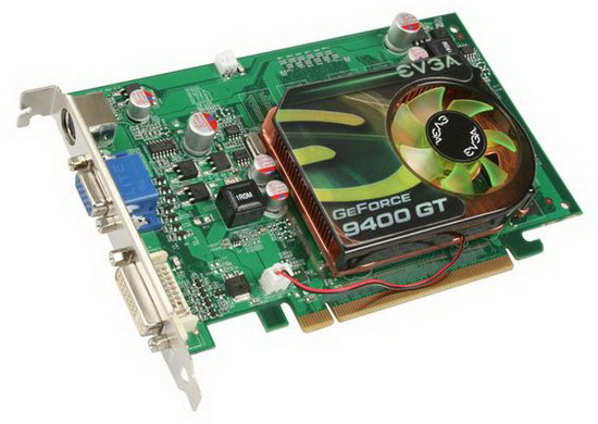 512-P3-N940-LR | EVGA GeForce 9400 GT 512MB DDR2 64-Bit PCI Express 2 x16 D-Sub/ DVI/ HDTV/ S-Video Out Video Graphics Card