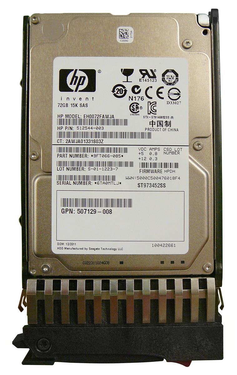 512544-003 | HPE 72GB 15000RPM SAS 6Gb/s SFF Hard Drive