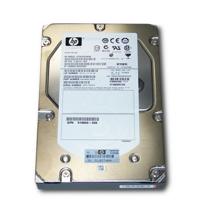 516810-003 | HP 600GB 15000RPM SAS 6Gb/s 3.5-inch Dual Port Hard Drive with Tray
