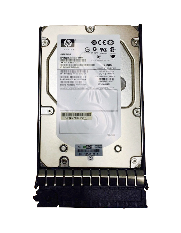 516816B21 | HP 450GB 15000RPM SAS 6GB/s Hot-Pluggable Dual Port 3.5-inch Hard Drive