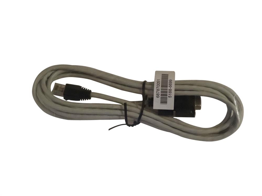 5188-6699 | HP RJ45-to-DB9 Console cable for 8212zl Serial/RJ-45 for Network Device 1 x D-sub Male Serial 1 x RJ-45 Male Network