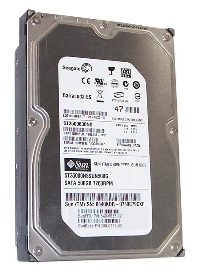 540-6635-03 | Sun 500GB 7200RPM SATA 3GB/s 16MB Cache 3.5-inch Hard Drive for StorageTek 6140 Array